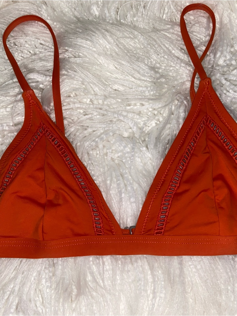 Rhythm. Orange Triangle Bikini Top